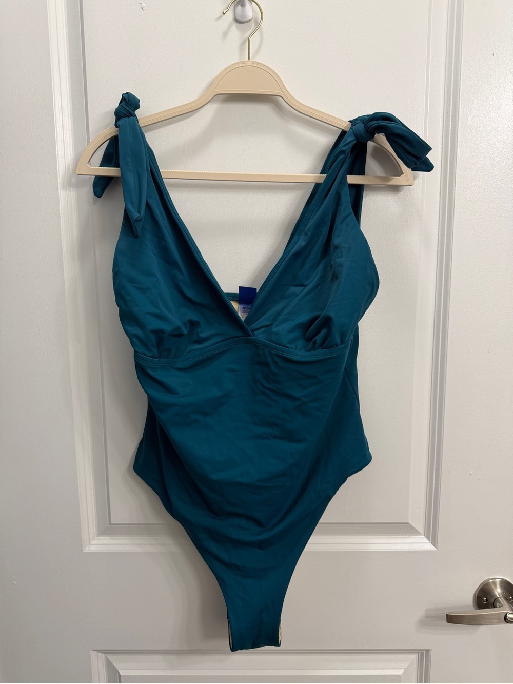 Swimsuits For All Teal V-Neck One-Piece Swimsuit